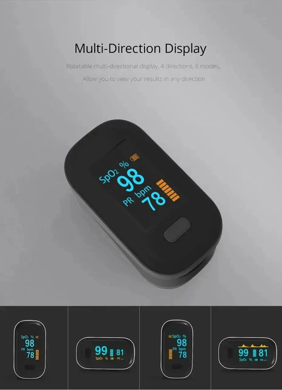 Finger Pulse Oximeter Medical Portable Blood Oxygen Oxymetre Heart Rate Saturation Meter OLED Oximetro De Dedo