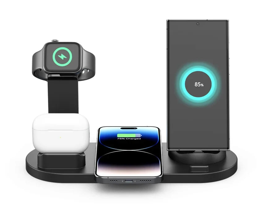 Wireless Charging Station for iPhone & AirPods | Qi Certified Fast Pad Tidesmit