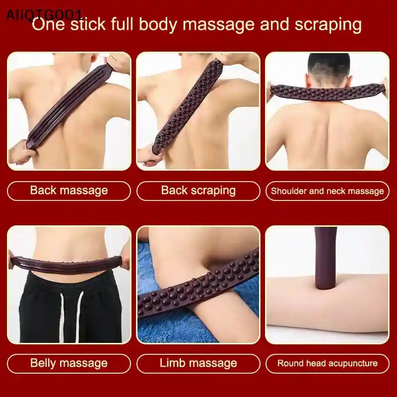 Back Massage Roller - Wooden 61-Bead Manual Deep Tissue Guasha Tool Massage Roller Tidesmit