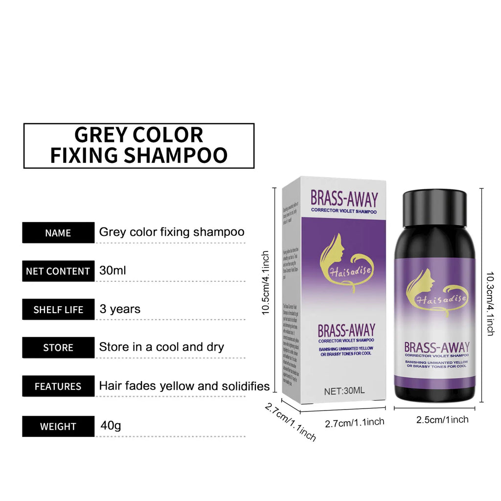Gray Color Fixing Hair Dye Shampoo Fading Non-irritating Yellow Bleach for Hair Rapair Cover Grey Purple Shampoo for Blonde Hair