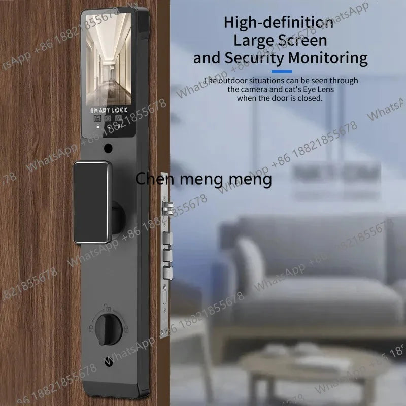3D Face Real-time Intercom Smart Door Lock Biometric Electronic Security Camera Intelligent Fingerprint Password Key Unlock