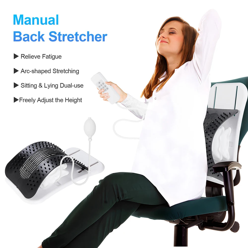 Back Massager With Airbag Lumbar Support Stretcher | Portable Electric Tool Back Massage Instrument Tidesmit