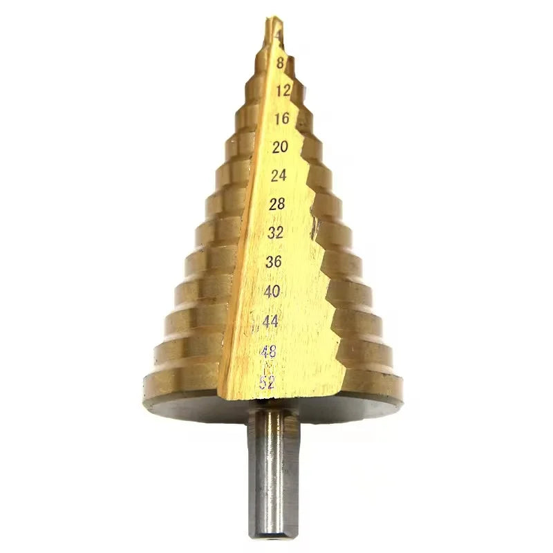 1PCS 4mm-52mm Tungsten Carbide Step Drill Bit Titanium Coated for Metal Steel Wood Multi-Size Hole Hi-Speed CNC Tools with Case
