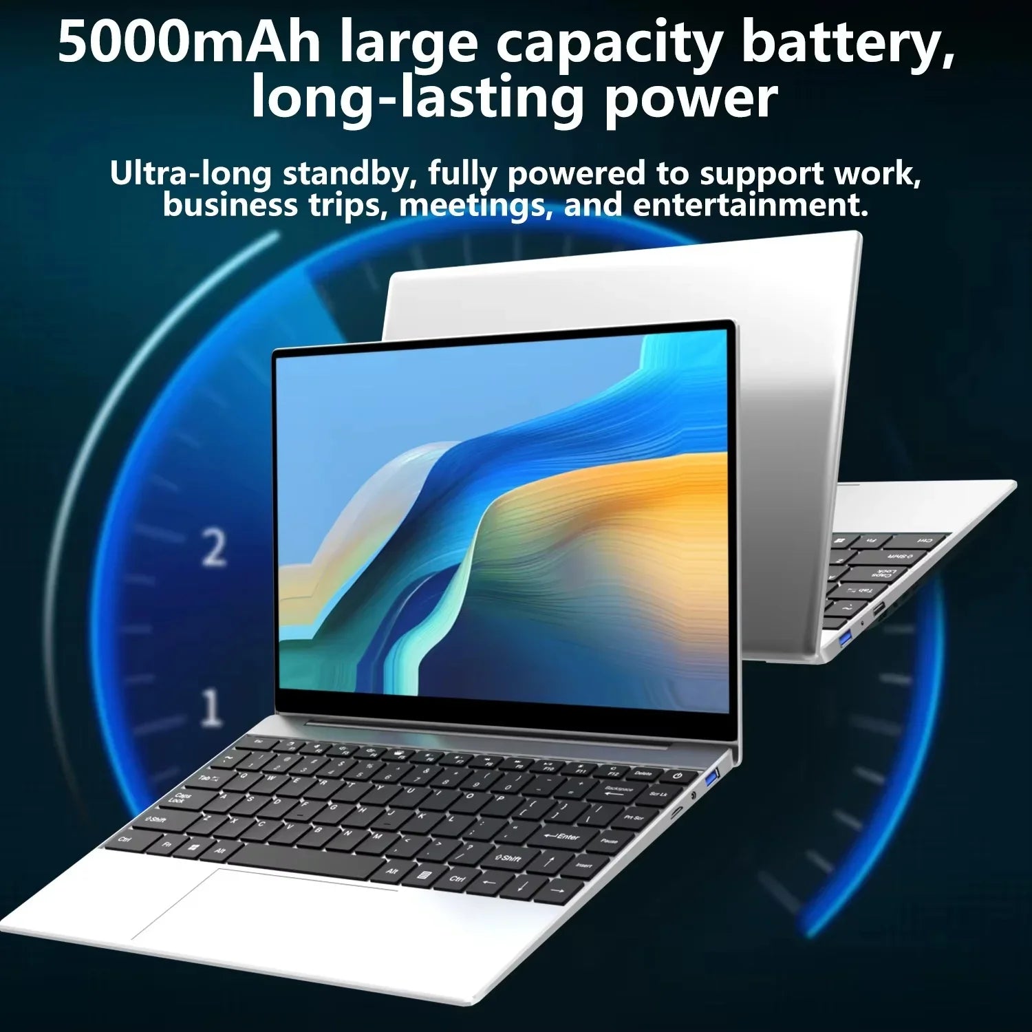 Practical 14.1 Inch Laptop Intel 4405U,120Hz Ultra-Clear IPS,32GB RAM 2TB SSD,5000mAh Backlit Keyboard