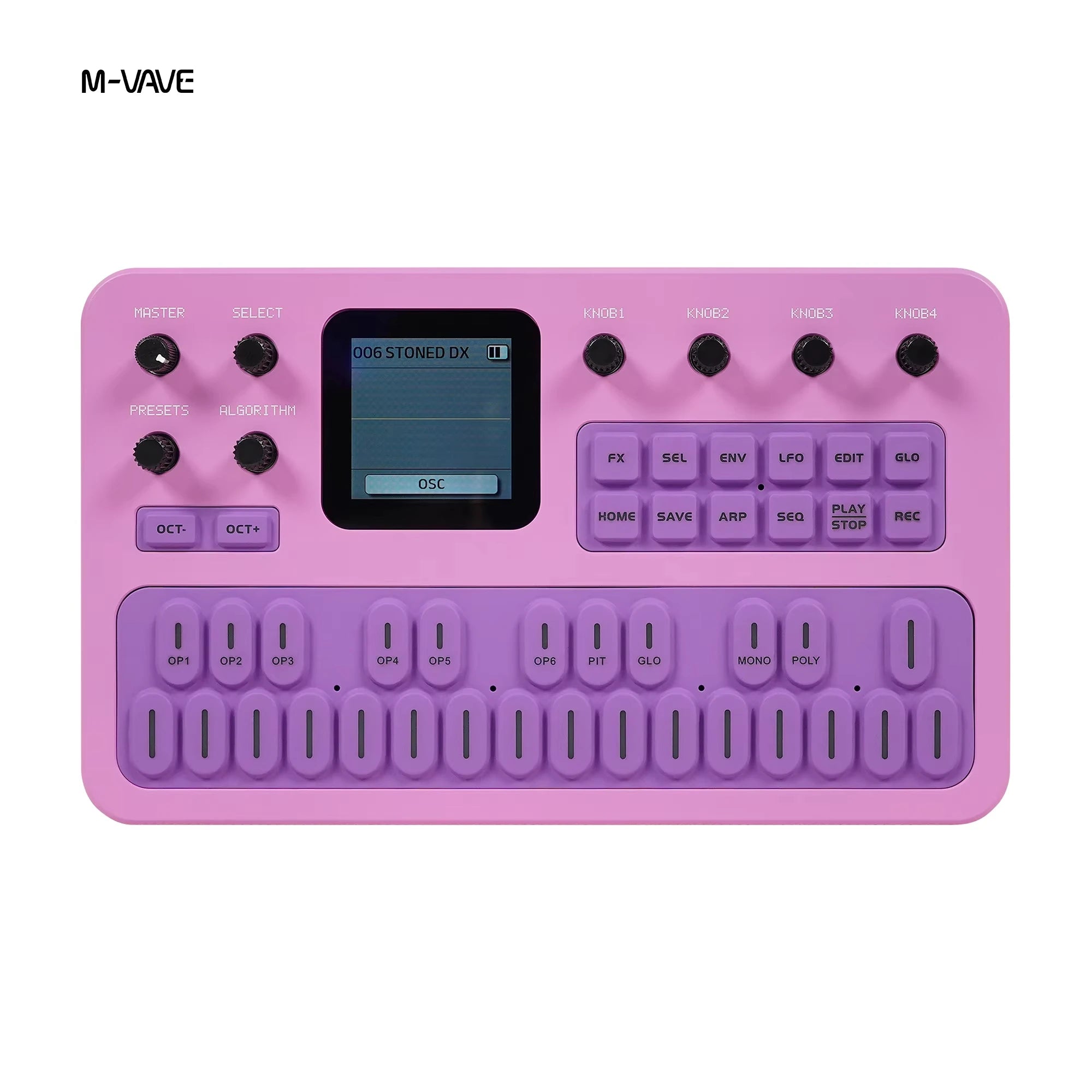 M-Vave Fm-1 Portable Fm Synthesizer Effect Pedal 12h Battery 6-Operator 32-Algorithm 128 Presets Built-In Speaker Bluetooth Midi