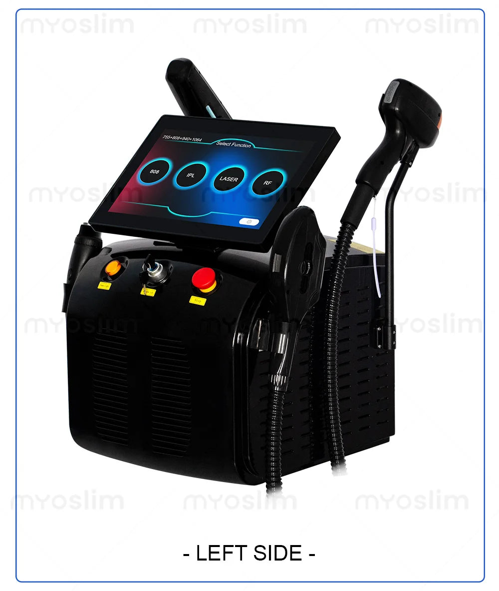 Tidesmit 4-in-1 Ice Platinum laser hair removal machine featuring 4 wavelengths for professional painless treatment