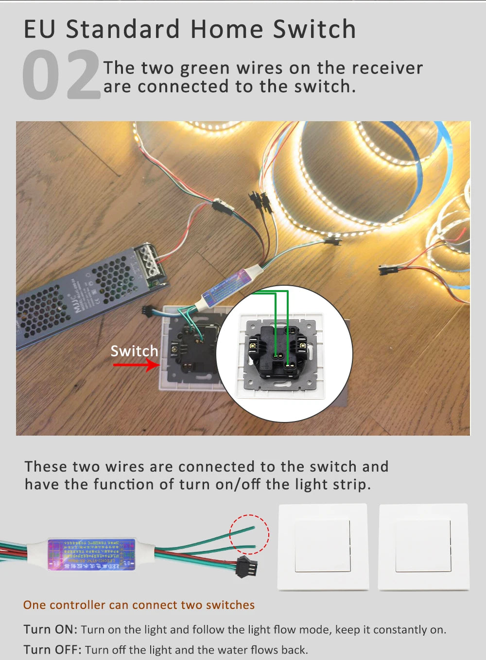 24V Horse Race Running Water Strip Light COB Flexible Ribbon 5M 10M 15M 20M Tape Lamp Work with Smart Switch Control Controller