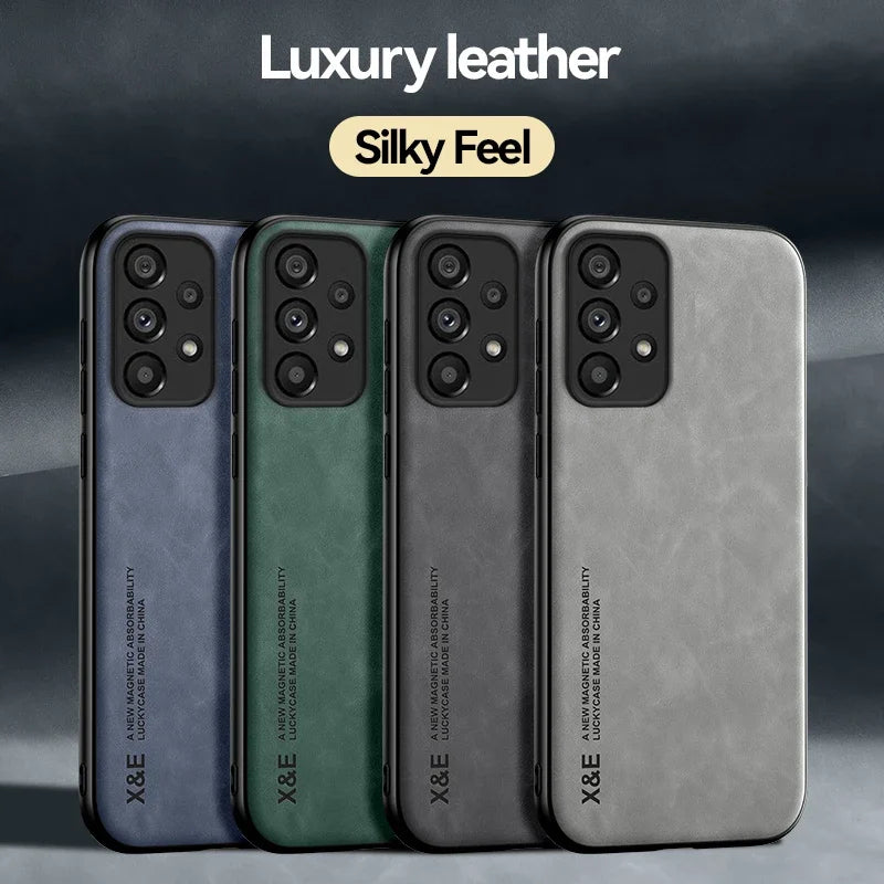 Magnetic Leather Case for Samsung Galaxy - Slim Shock-Absorbing Protective Cover Tidesmit