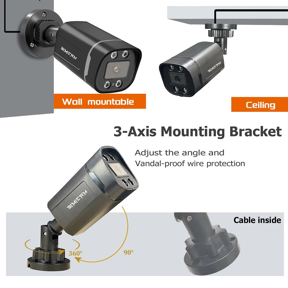 4K Poe Security Camera Outdoor Indoor 4MP/5MP/8MP Audio Night Vision WaterProof Bullet surveillance CCTV ip Camera Onvif for NVR