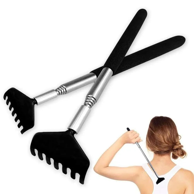 Telescopic Back Scratcher - Durable Stainless Steel Massager - White Back Massage Instrument Tidesmit