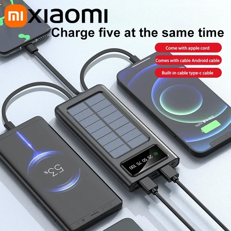 Portable Fast Charging Power Bank 80000mAh - 200000mAh with 4 Cables Tidesmit