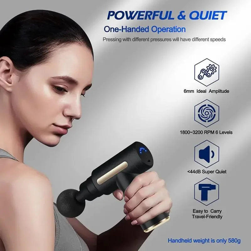 Portable Massage Gun: Deep Tissue Percussion Tool for Muscle Recovery Relaxation Treatment Tidesmit