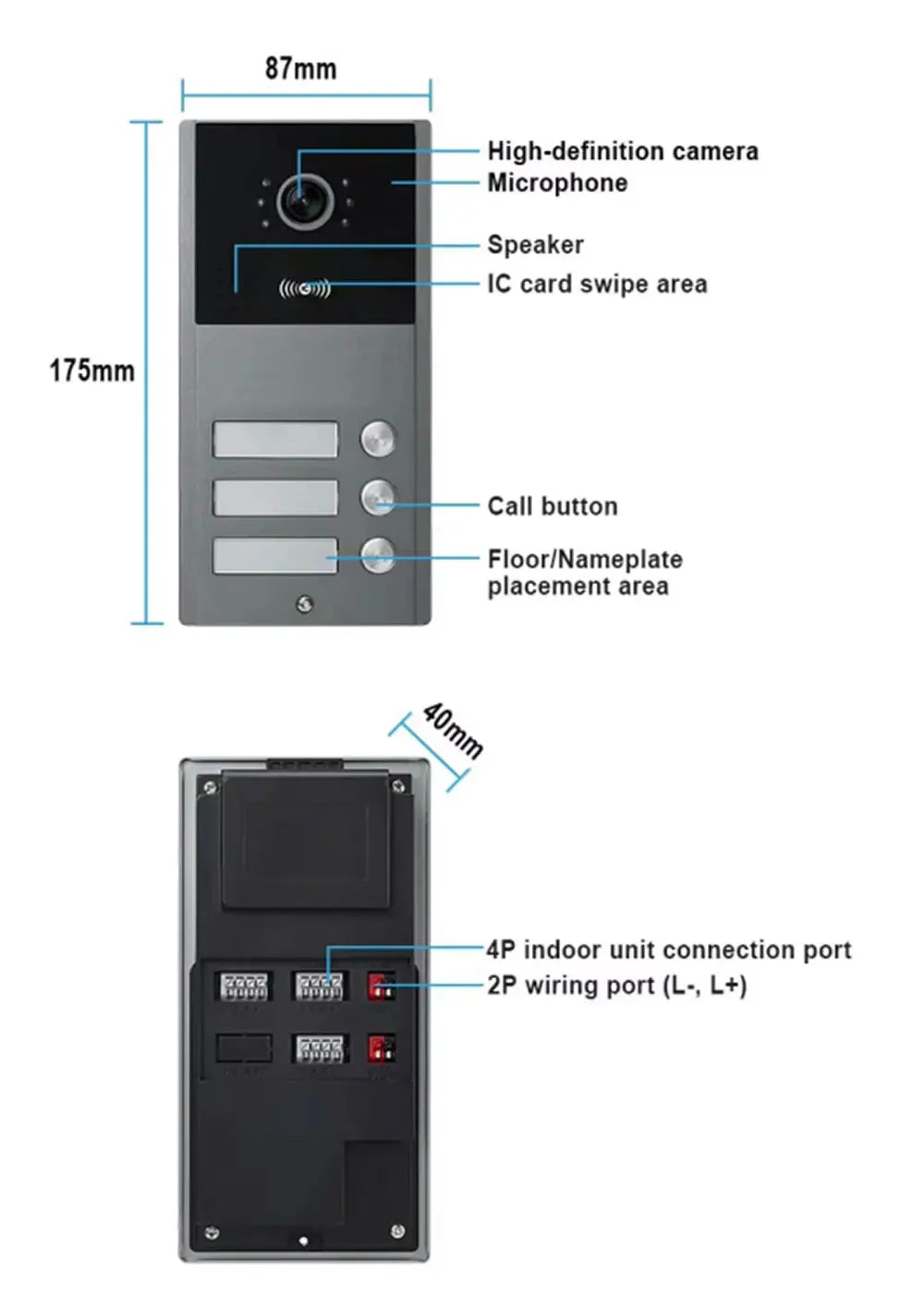 2/3/4 Unit Home Video Intercom for Apartments Residential Intercom Doorbell Wifi Video Door Phone System with RFID Card Unlock