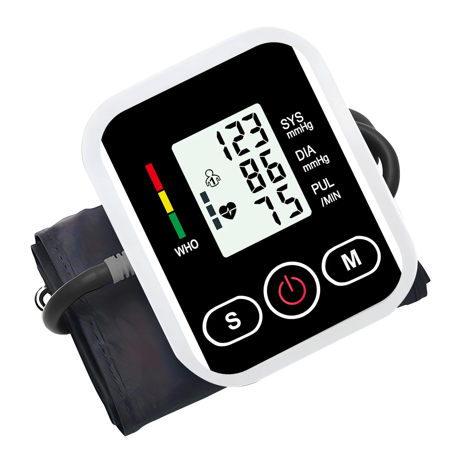Upper Arm Blood Pressure Monitor Heart Rate Health Blood Pressure Detector Arm Cuff Digital BP Meter Pluse Automatic Tensiometer