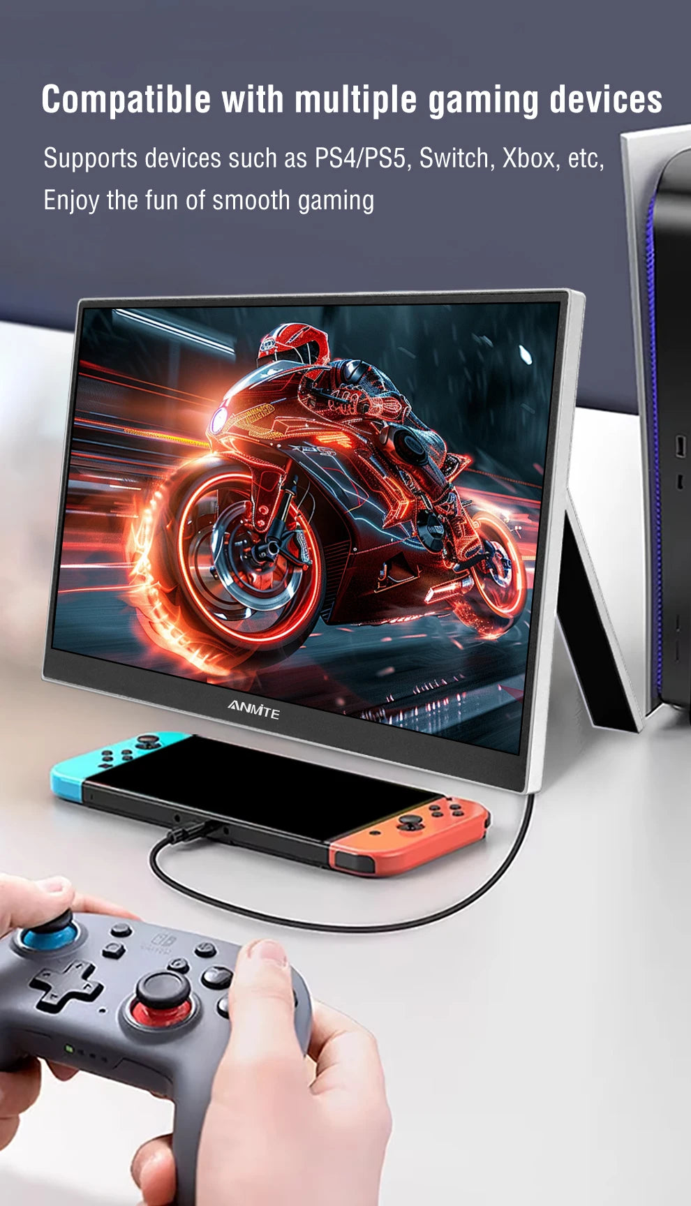 11.6/14/16/18.5 Inch Wireless Projection Monitor Automatic rotation Portable Display for Laptop, Mac and Phone WiFi Projection