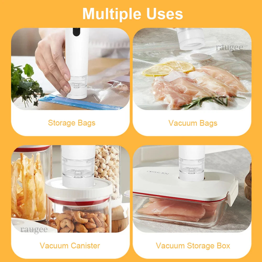 Air Vacuum Sealer Pump Automatic Food Sealing Pump USB Rechargeable Sealer Pump For Food Handheld Dry/wet Food Sealer Pump