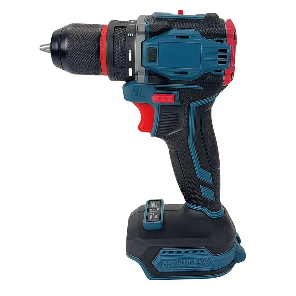 Podofo Household Multifunctional Cordless Power Drill Bare Unit, Portable Electric Screwdriver Driver With 21 Position Clutch Torque Adjustment, LED Light Compact Lightweight DIY Tool For Wood Plastic Ceramic Metal Drilling &
