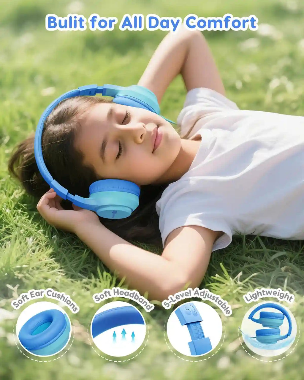 Kids Wired Over-Ear Headphones with Safe Volume Limiting by Tidesmit Tidesmit