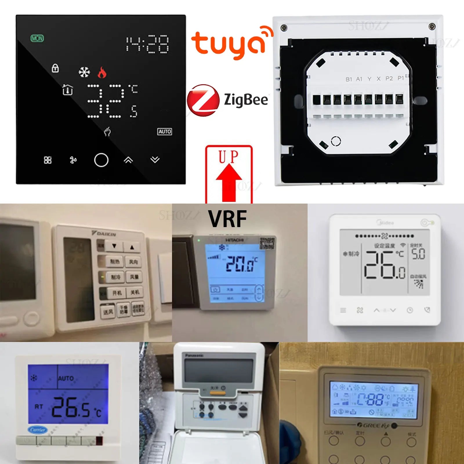 TUYA Zigbee Smart Thermostat for VRF/VAR Central Air Systems Wireless Smart Digital For Mitsubishi Electric Fujitsu Daikin