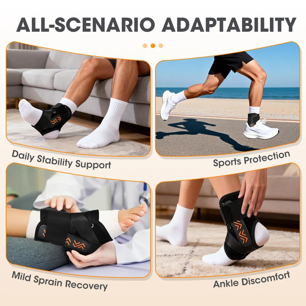 Foot Ankle Support Brace for for Arthritis Tendonitis Sprain Injuries with Side Stabilizers Women Men 360° Protect Foot Brace