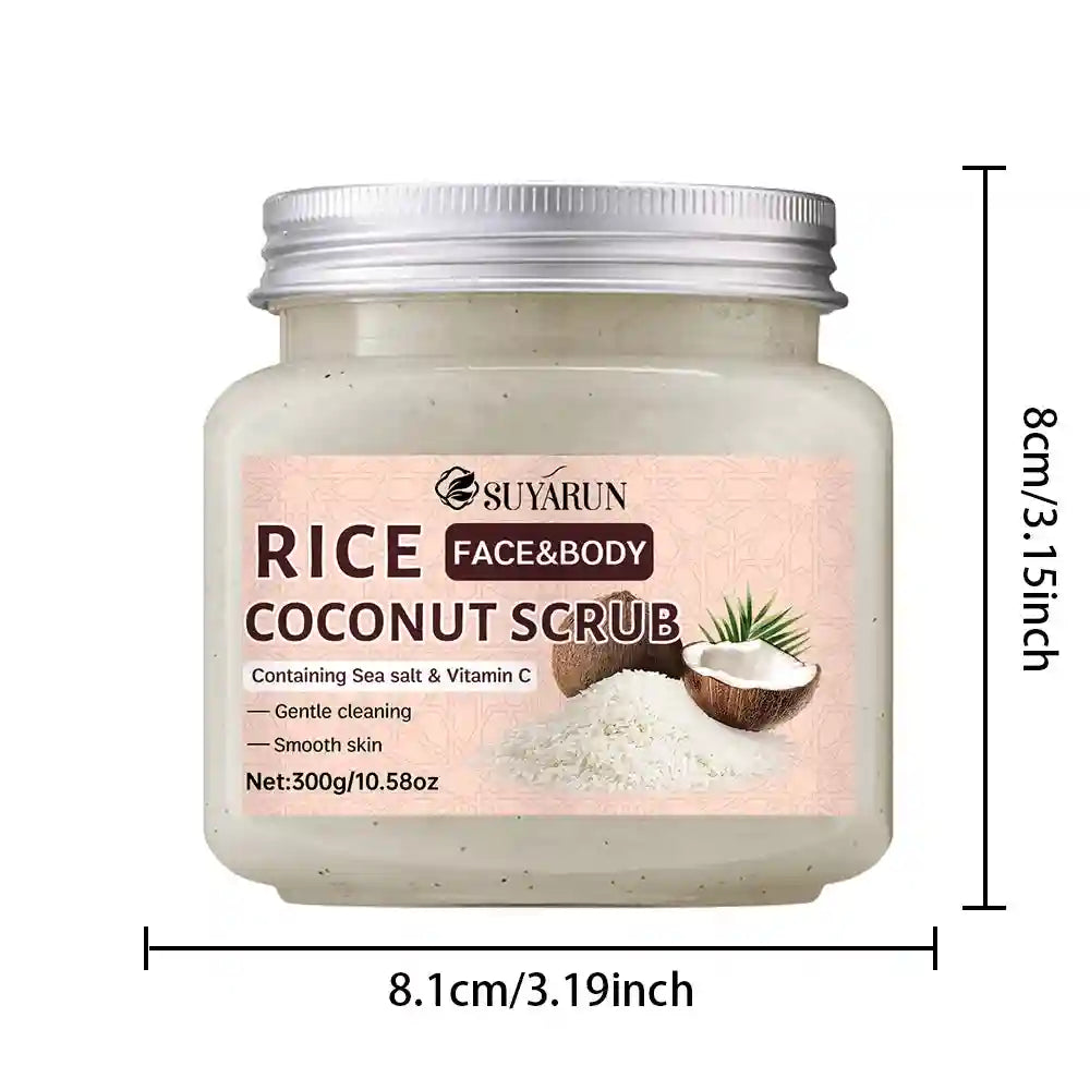 Rice And Coconut Exfoliating Scrub | Natural Brightening Body Polish 300g Scrubs Treatments Tidesmit