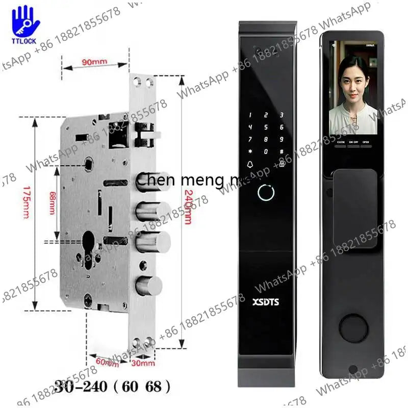 XSDTS TT-LOCK APP Voice Intercom Palmar vein Camera Smart Lock 3D Face Recognition Fingerprint Password Smart Door Lock
