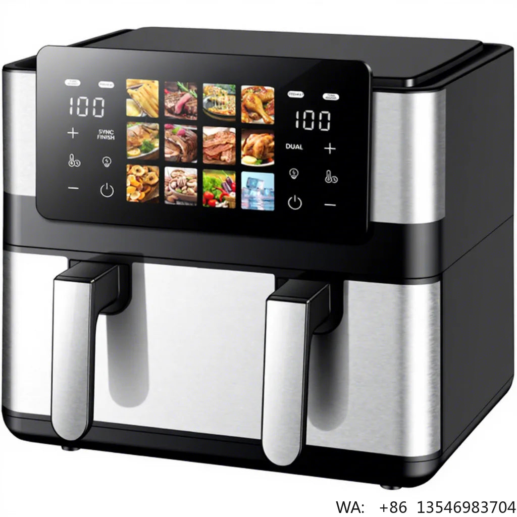 Professional 10L Digital Air Fryer Double Drawer Freidora De Aire Kitchen Appliances Dual Stainless Air Fryer With Visual Window