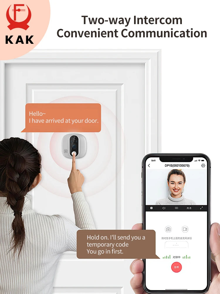 Tuya 1080P WiFi Door Bell Camera Google Alexa Smart Life Video Peephole PIR Motion Detector Digital Door Viewer with Intercom