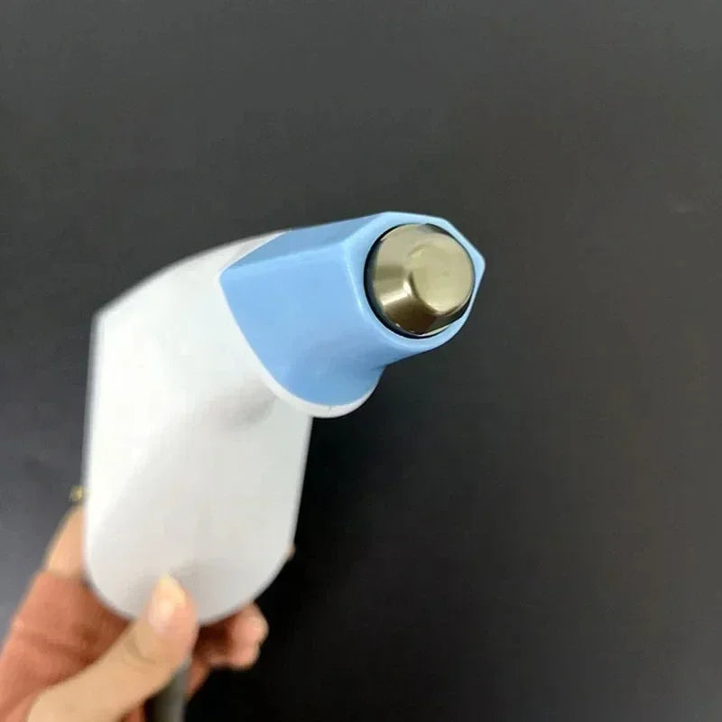 White and blue Ultra 360 body contouring handheld device for home anti-aging, skin tightening, and cellulite reduction.