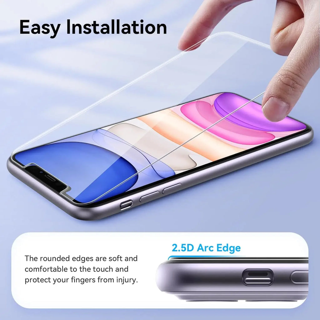 iPhone 11 Screen Protector Tempered Glass – 9H Anti-Scratch Case-Friendly Film Tidesmit