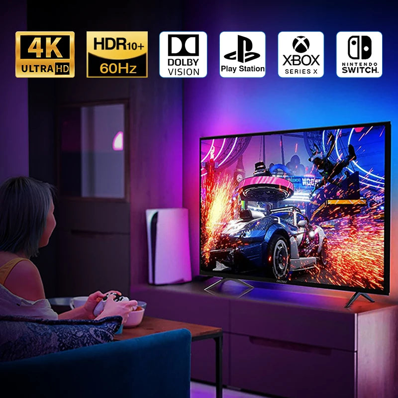 2026 New Ambient TV LED Backlight Sync to Screen For 40-85Inch Real-Time Sync LED Light Strip For 4K HDMI-Compatible 2.0 Device
