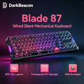 DarkBeacon Blade 87 Hot-Swappable Silent Keyboard RGB Backlit Mechanical Gaming Keyboards 8000Hz USB-C Wired for Windows MacOS