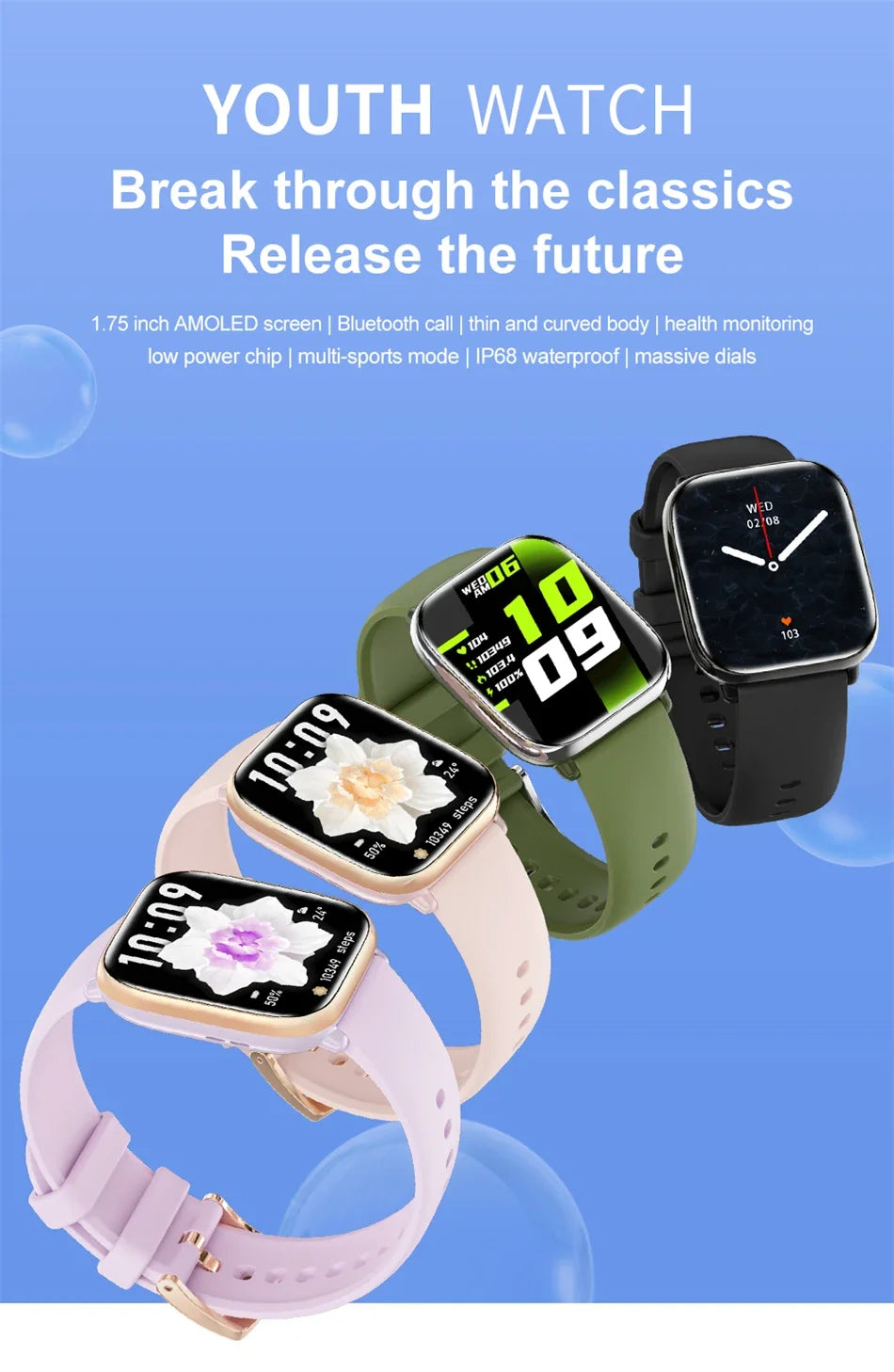 2026 New Smart Watch Full Touch Screen Bluetooth Call AI Voice Heart Rate Waterproof Watches Sports Bracelet Smartwatch Women