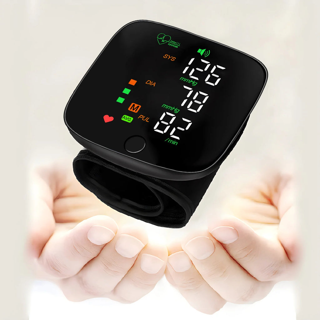 Rechargeable Wrist Blood Pressure Monitor Medical Russian/No Voice Digitlal Display Health Sphygmomanometer Tonometer