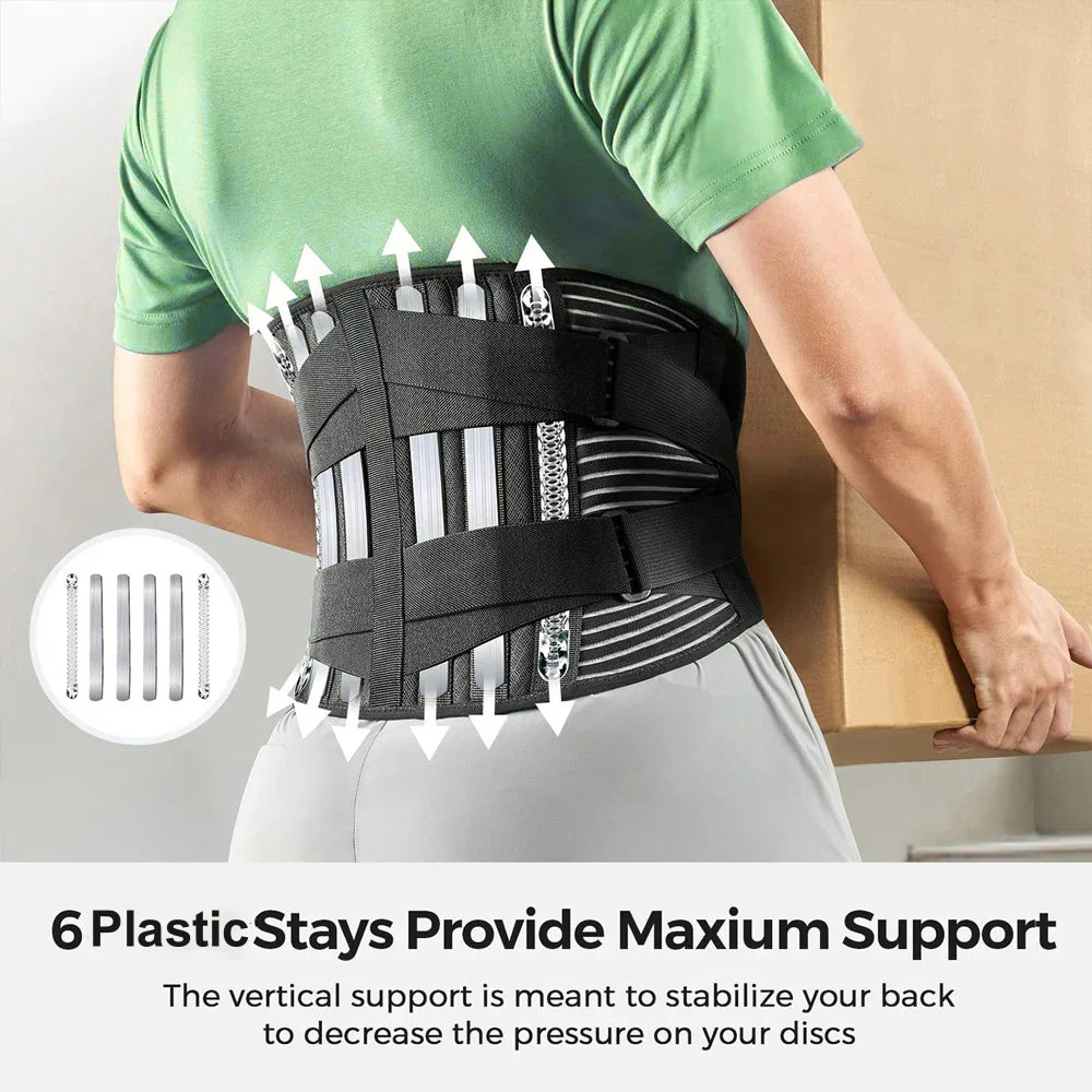 Back Support Brace for Lower Back Pain - Breathable Ergonomic Design Back Massage Instrument Tidesmit