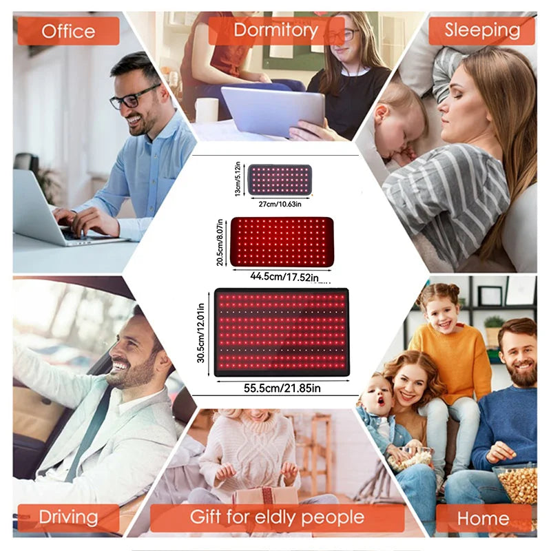 Infrared LED Red Light Therapy Belt for Body 850nm+660nm Light Wave Recovery Muscle Pain Wound Repair Relief Shoulder Wrap