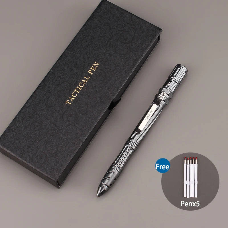 LETGOS Tungsten Steel Tactical Pen - Emergency Self Defense Multi Tool Survival Pen + Glass Breaker + EDC Tool Box Set for Men