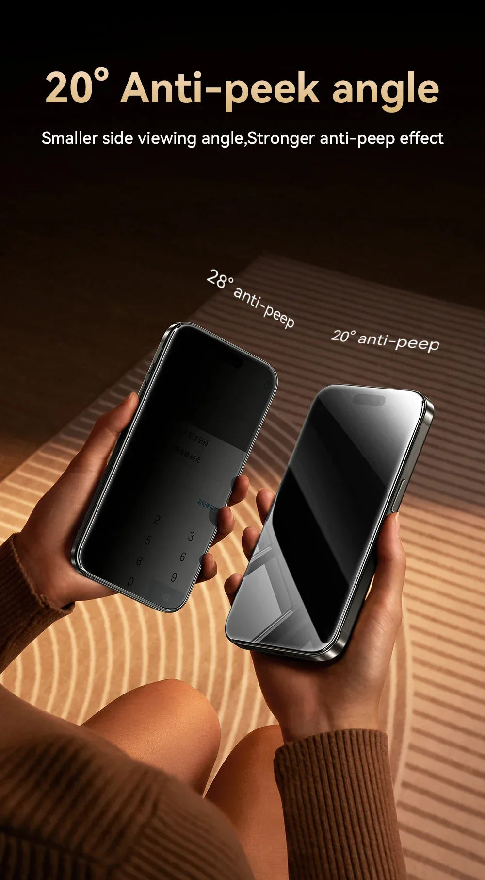 Privacy Screen Protector for iPhone 17 Pro Max - 9H Tempered Anti-Spy Glass Tidesmit