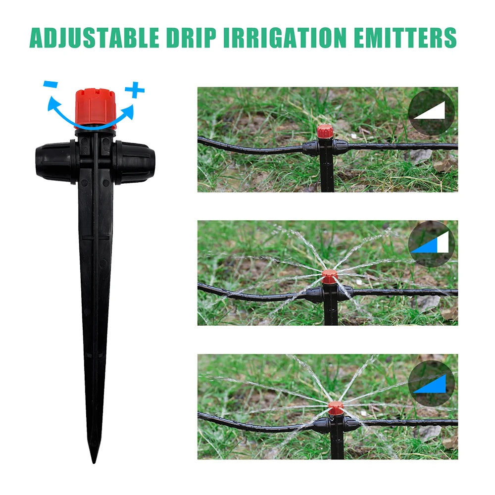 Garden Drip Irrigation 1 4 Inch Spike Sprinkler Automatic Watering System Kit for Bonsai Pot Plant Flower Vegetable Greenhouse