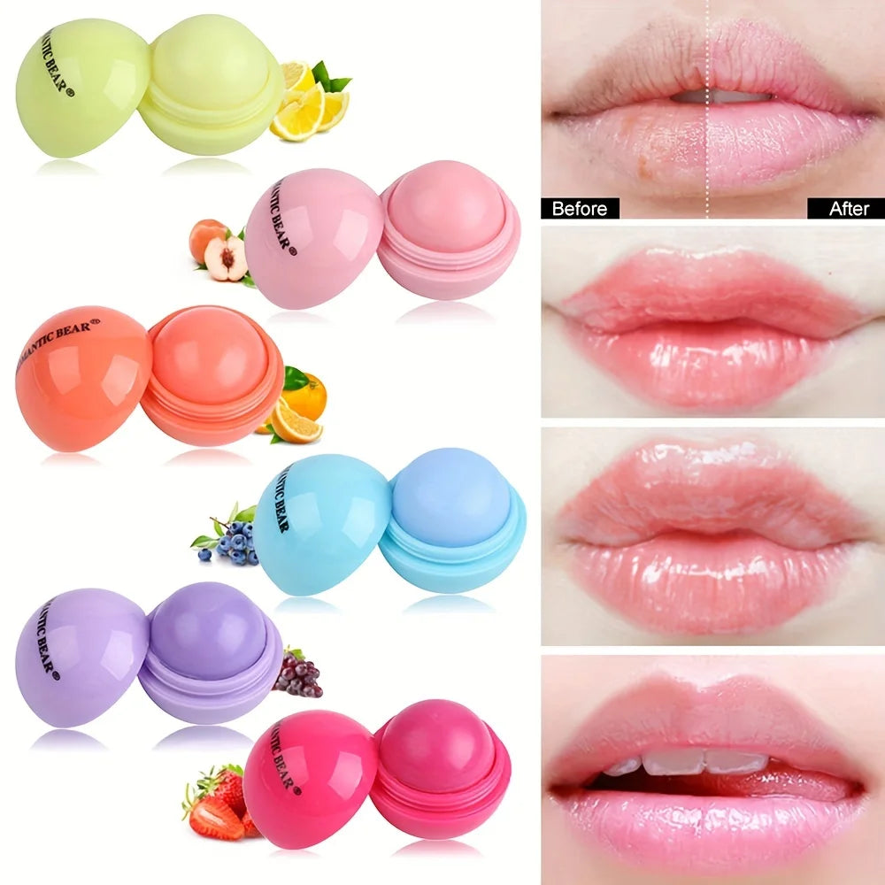 Ball Shaped Hydrating Lip Balm Set - 6pcs Nourishing Lip Care Lip Care Tidesmit