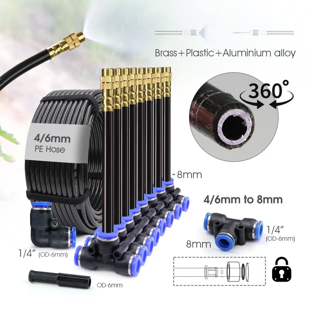 Intelligent Gardening Dual Zone Independent Controlled Timer Atomization Cooling System Kit Courtyard Automatic Watering Program