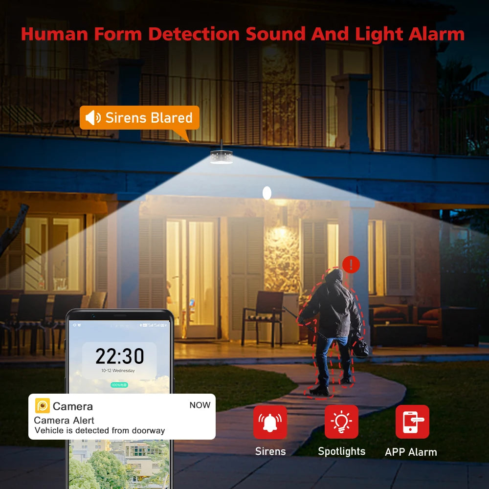 BOAVISION Outdoor 4K 8MP 180° Ultra Wide View Angle Panoramic WIFI Dual Lens Fixed IP Camera AI Human Detection Security Cam