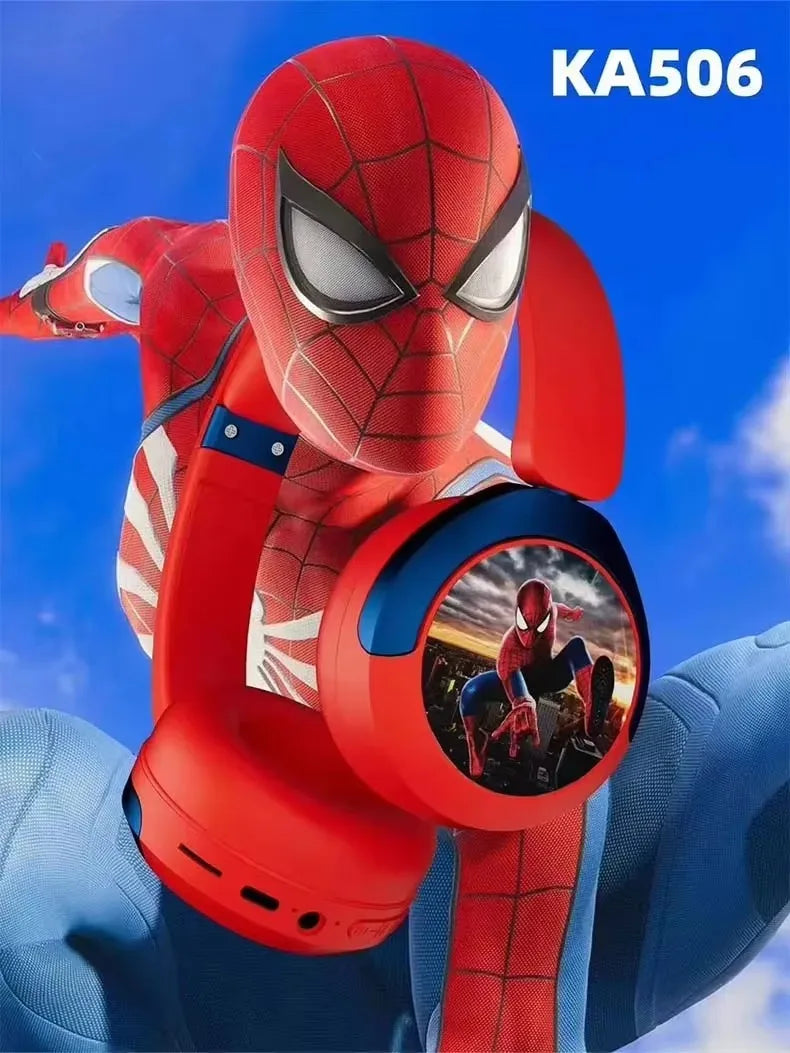 Spider Man Kids Wireless Headphones - Foldable Over-Ear Bluetooth Audio Tidesmit