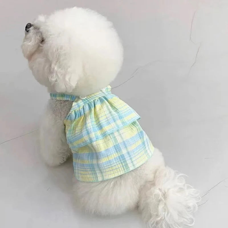 Candy Color Puppy Dog Layered Skirt Dresses Spring Summer Pet Clothes for Small Dogs Poodle Yorkshire mascotas Princess Dresses