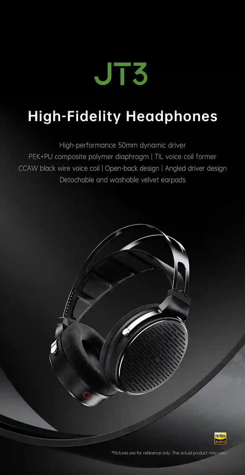 Open-Back Headphones 50mm Dynamic Driver with Detachable Mic - Tidesmit Tidesmit