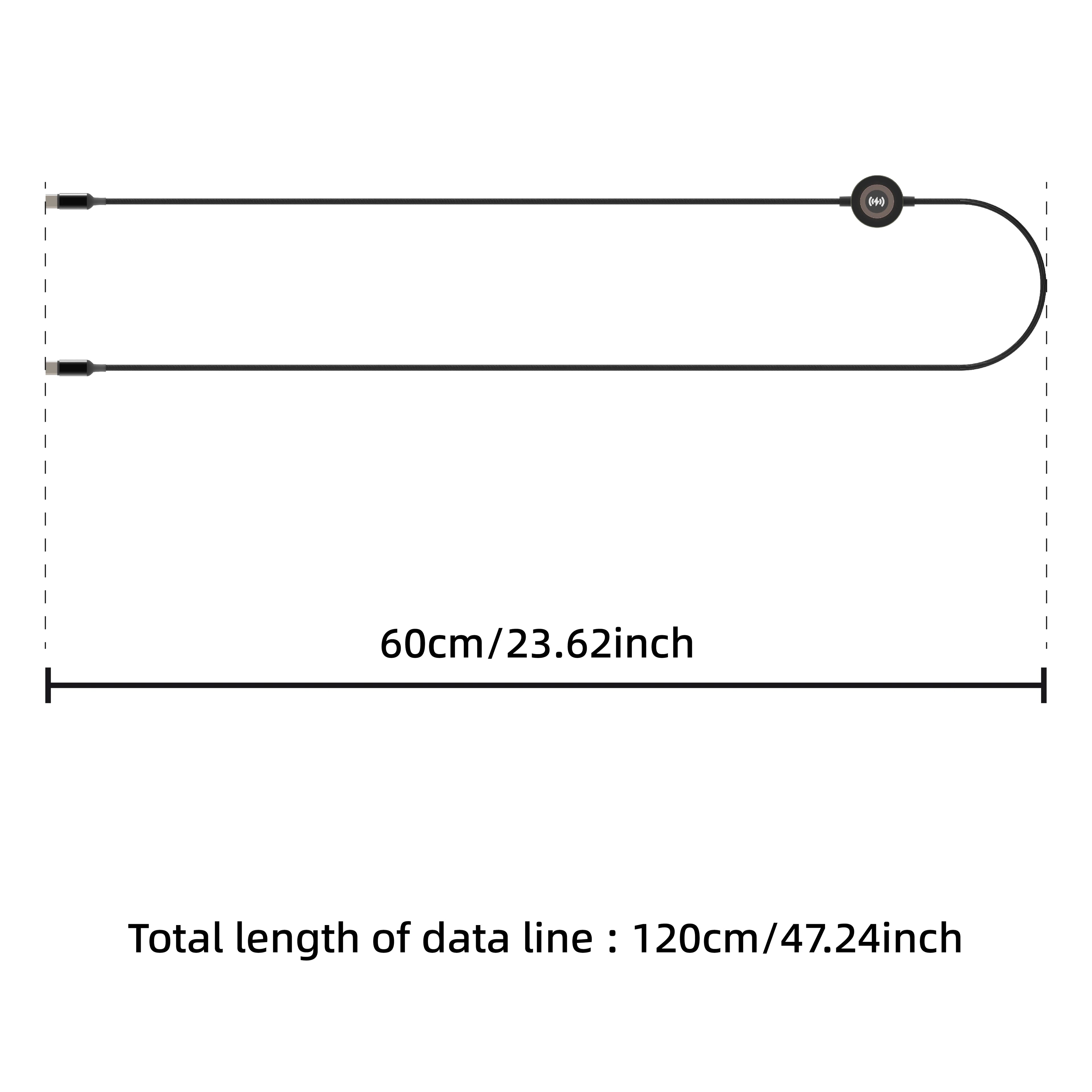 2-in-1 Apple Watch Wireless Charger - Fast Qi Certified Charging Cable Tidesmit