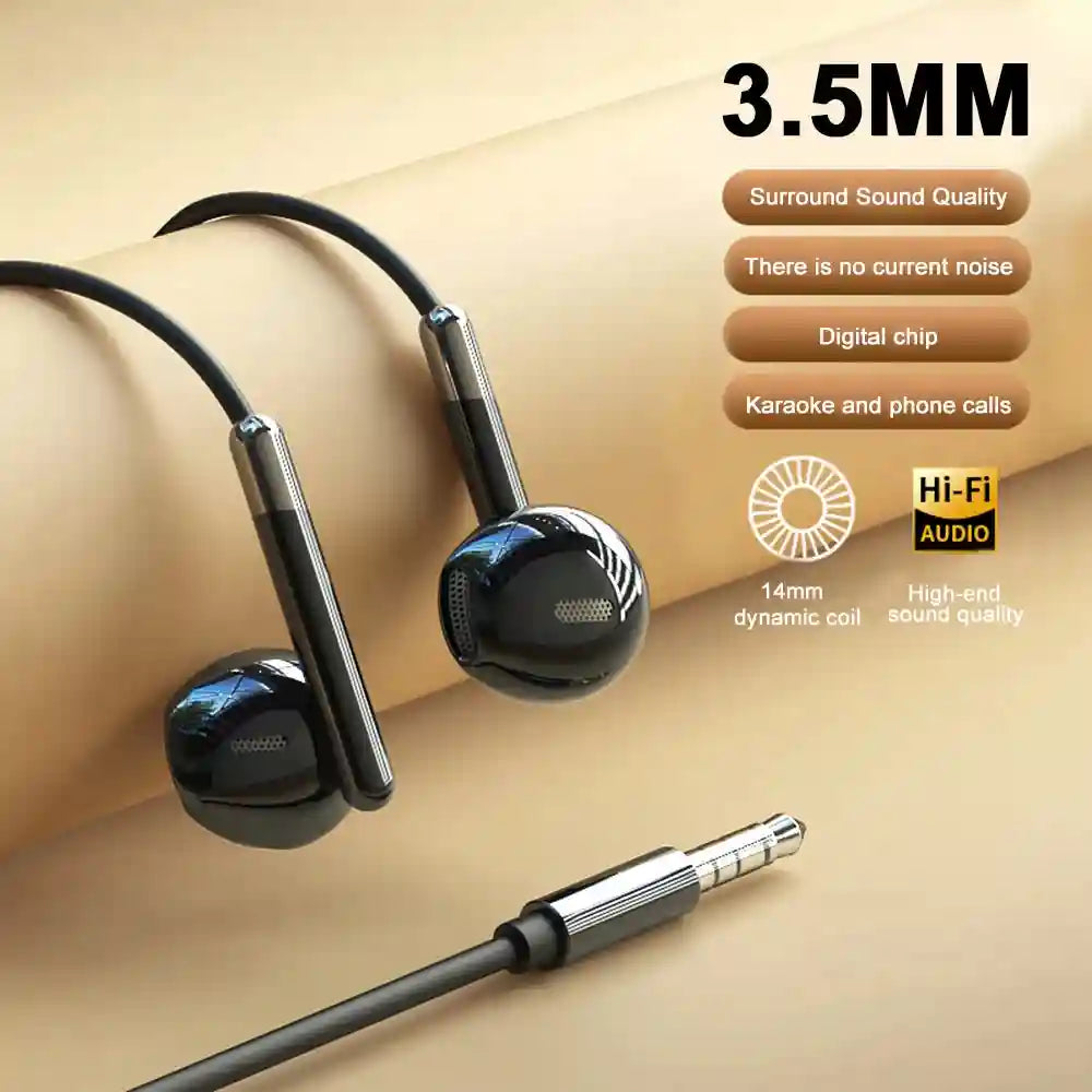 USB C Wired Headphones | HiFi Stereo Sound for Galaxy and iPhone 3.5mm Black Tidesmit