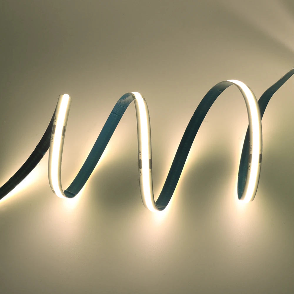 New 12V COB Led Strip With Switch Power Kit US EU UK AU Plug Flexible Light Tape Ra90 320 Leds High Density Linear Lighting