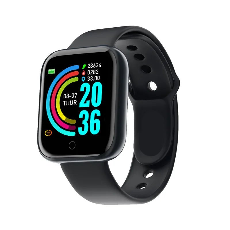 Y68 Smart Watch Bluetooth Fitness Tracker Adult Sports Watch Heart Rate Monitor Blood Pressure Smart Bracelet for Android iOS