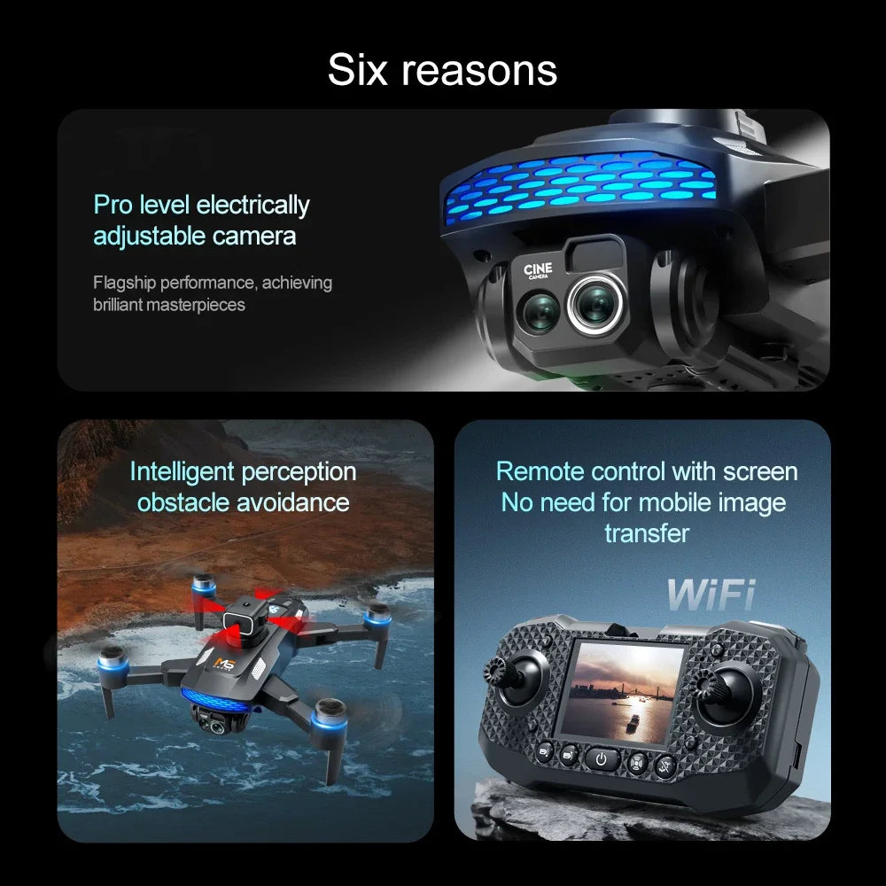 8K Camera Drone with FPV Screen Remote Control - Black Tidesmit